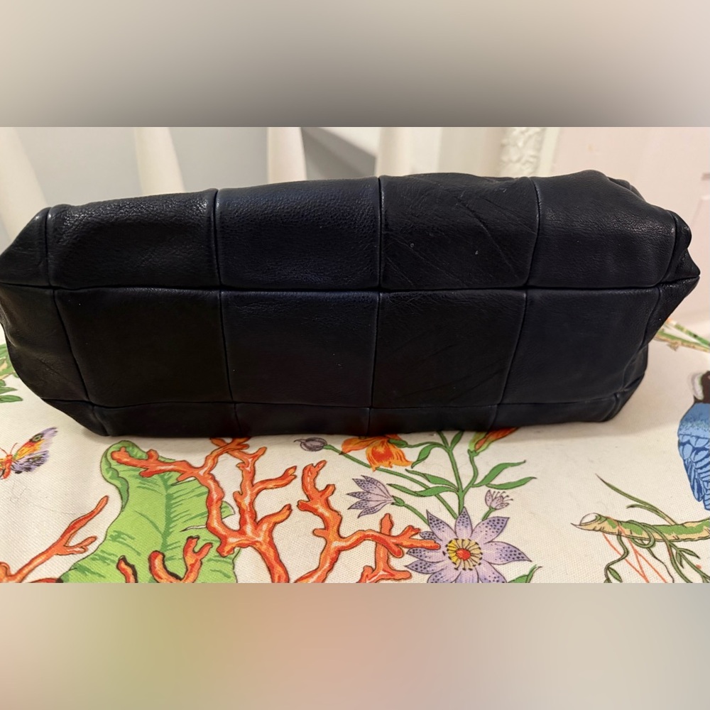 Henry Cuir Designer Quilted Black Leather Tote Handbag - EUC - Picture 2 of 5